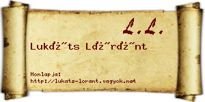 Lukáts Lóránt névjegykártya