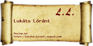 Lukáts Lóránt névjegykártya