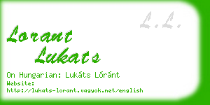 lorant lukats business card