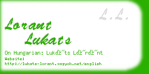 lorant lukats business card